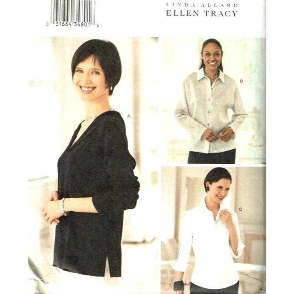 Butterick Sewing Pattern 3456 Misses Size 6-10 Ellen Tracy Top Uncut FF